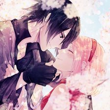 Схема вышивки «Сакура и Саске»