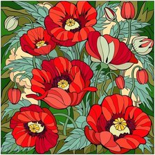 Схема вышивки «маки»