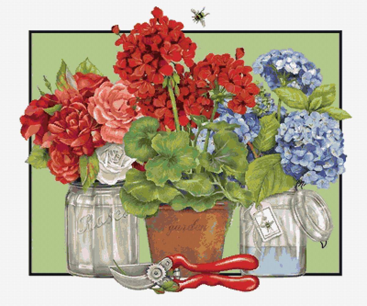 Садоводство - рисунок, цветы - предпросмотр