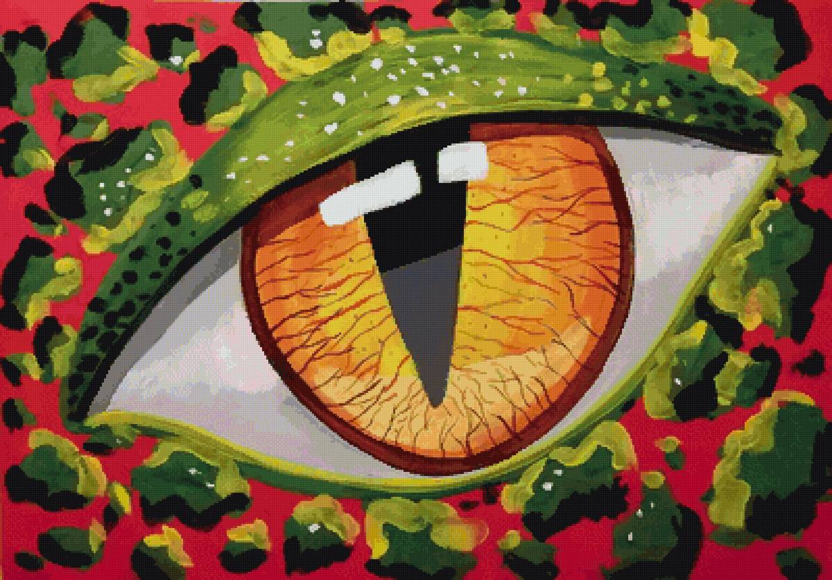 Глаз дракона - глаз, акварель, дракон, пнк - предпросмотр