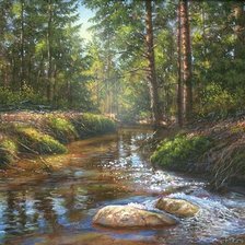 Схема вышивки «Лесная речеа»