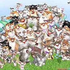 Схема вышивки «Котики и мышки, юмор»