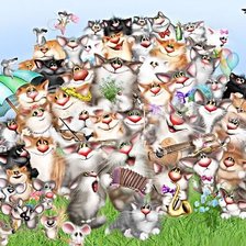 Схема вышивки «Котики и мышки 2, юмор»