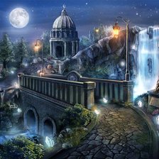 Схема вышивки «подлунный город»