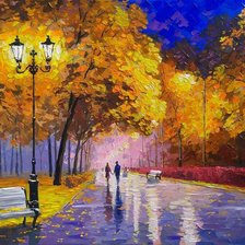 Схема вышивки «Кленовая аллея. Осенний вечер»