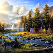 Схема вышивки «В горах»