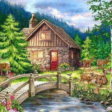 Схема вышивки «Олени»