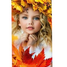 Схема вышивки «Девочка осень»