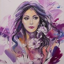 Схема вышивки «Сиреневый портрет»