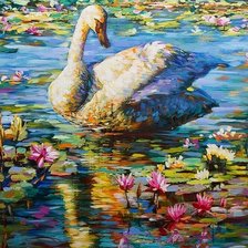 Схема вышивки «Лебедь»