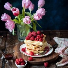 Схема вышивки «Натюрморт с малиной и цветами»