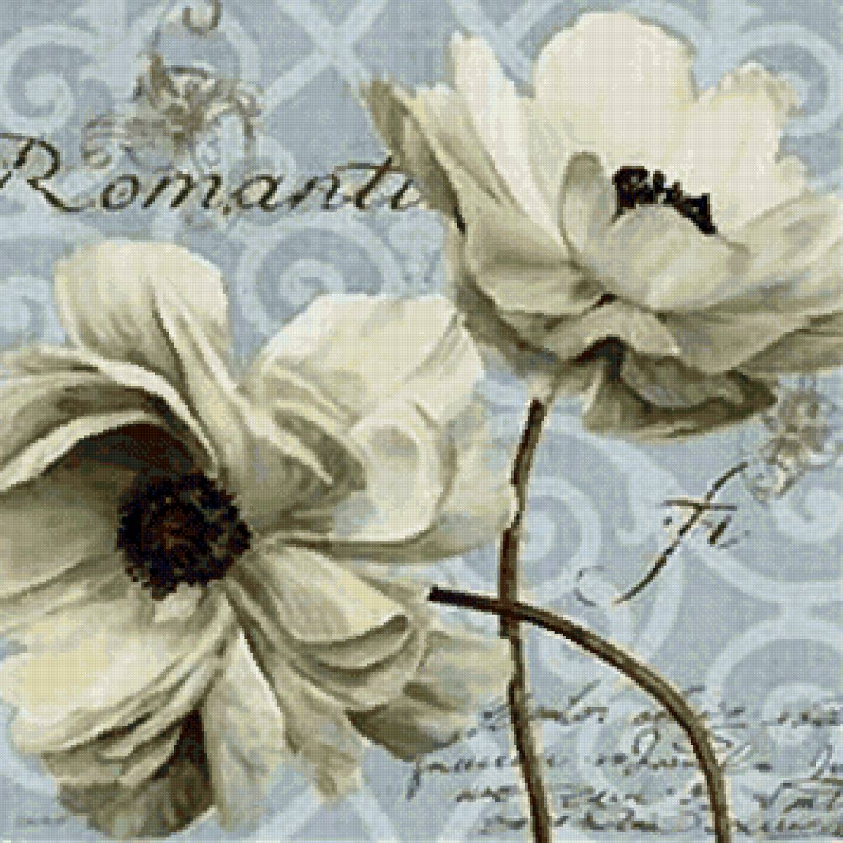 Винтаж - иллююстрация, цветы, винтаж - предпросмотр