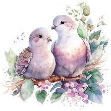 Схема вышивки «Голубки»