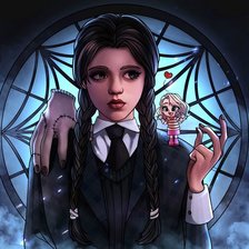 Схема вышивки «Уэнсдей»