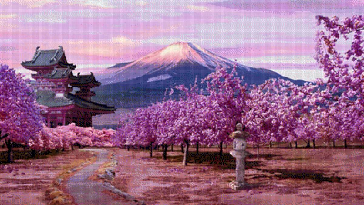 Япония, храм фуджи сакура - япония, храм фуджи, сакура - предпросмотр