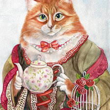 Схема вышивки «Кошка-хозяюшка»