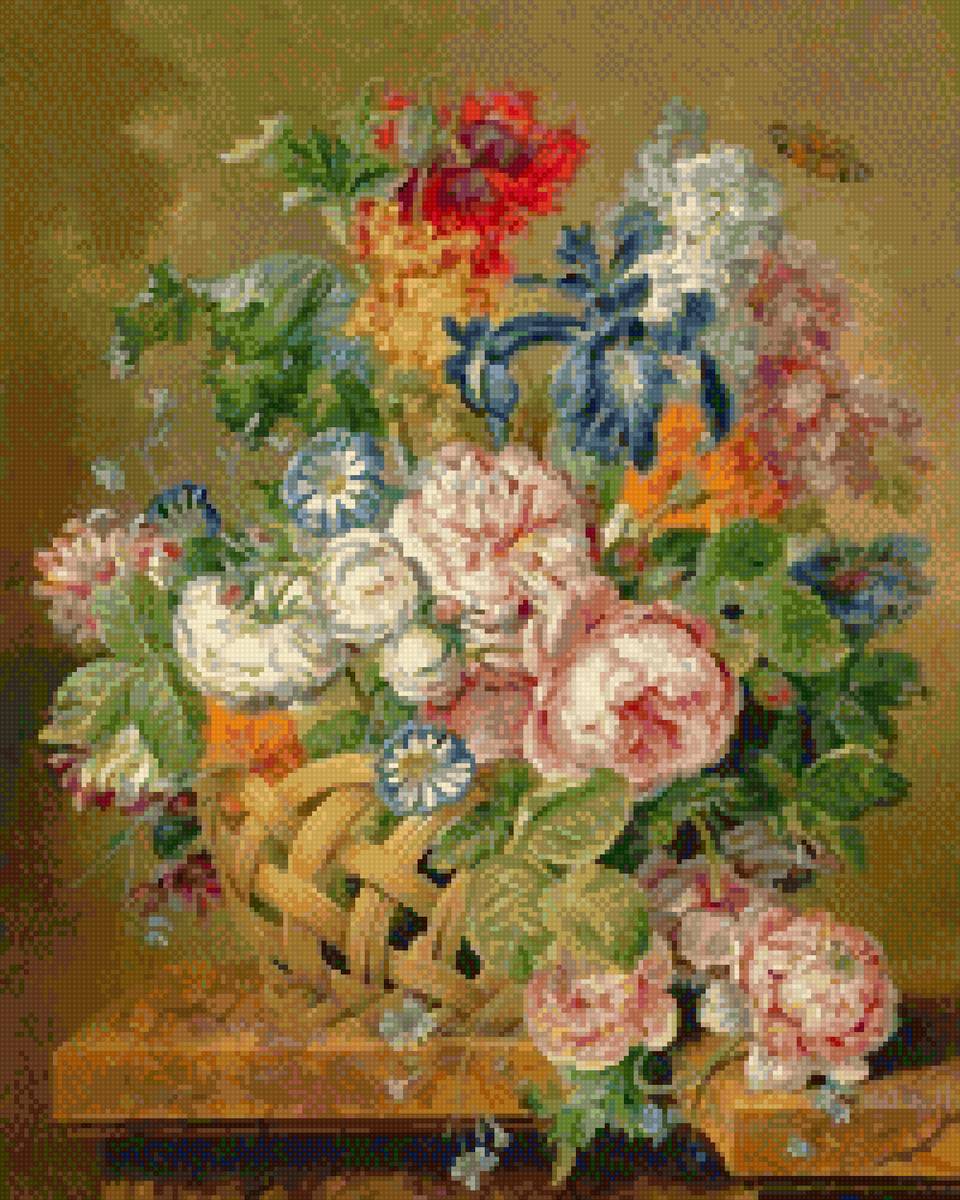 Cos cu flori - flori - предпросмотр