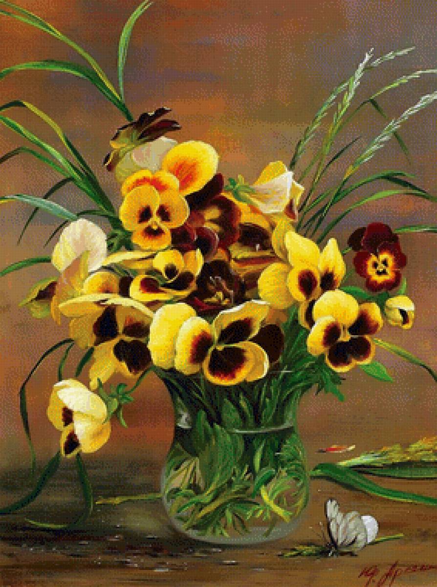 Букет Анютины глазки - анютины глазки,  - предпросмотр