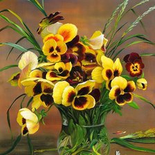 Схема вышивки «Букет Анютины глазки»