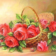 Схема вышивки «Cos cu trandafiri, A. Bulgaru»