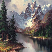 Схема вышивки «Горный пейзаж. Татьяна Зубова»