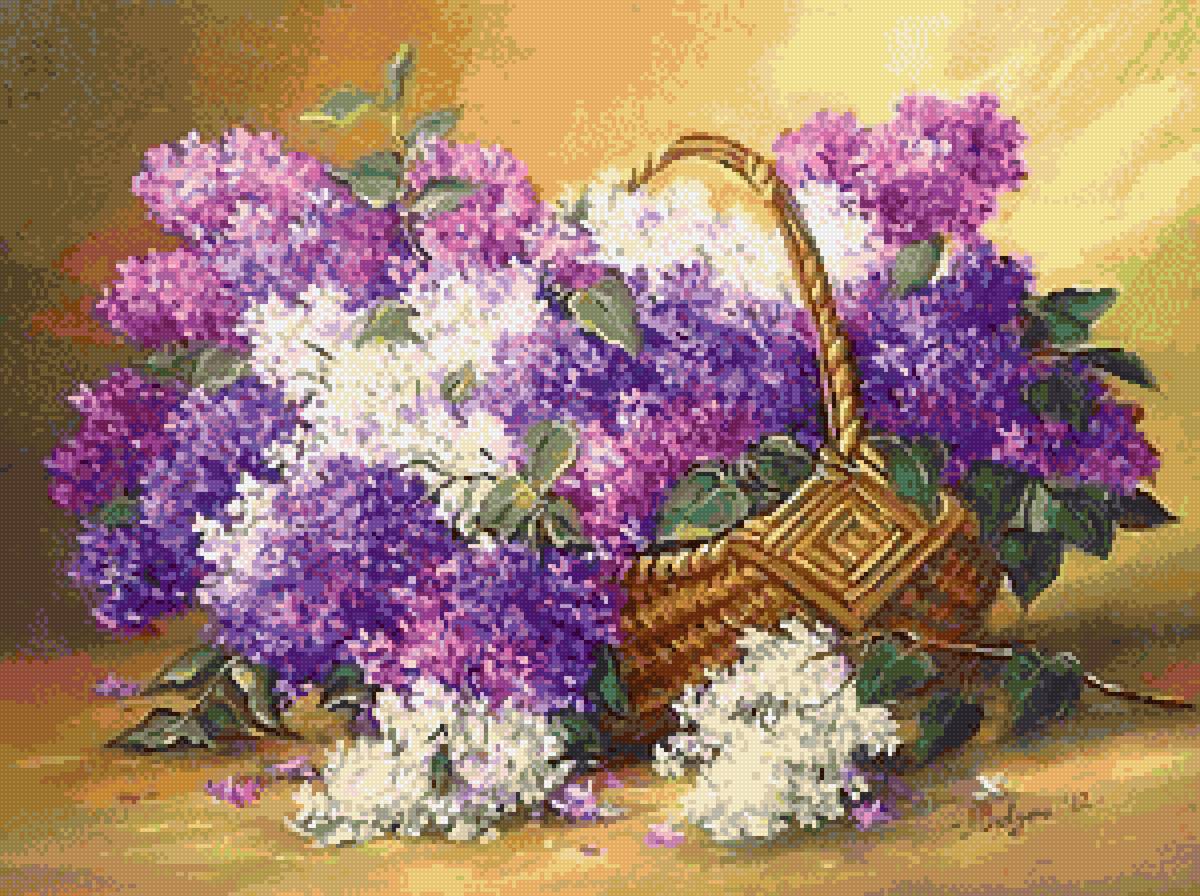 Cos cu liliac, A. Bulgaru - flori - предпросмотр