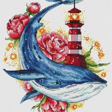 Схема вышивки «Парящий кит»