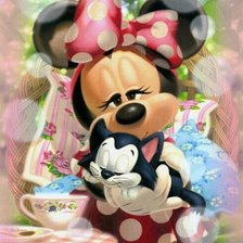 Схема вышивки «MINNIE CON GATITO»