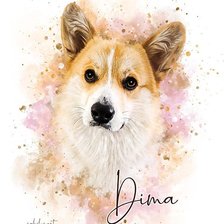 Схема вышивки «Watercolor Pet»