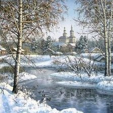 Схема вышивки «зимний пейзаж»