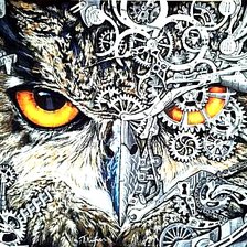 Схема вышивки «Сова стимпанк»