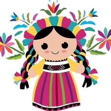 Схема вышивки «Muñeca mexicana»