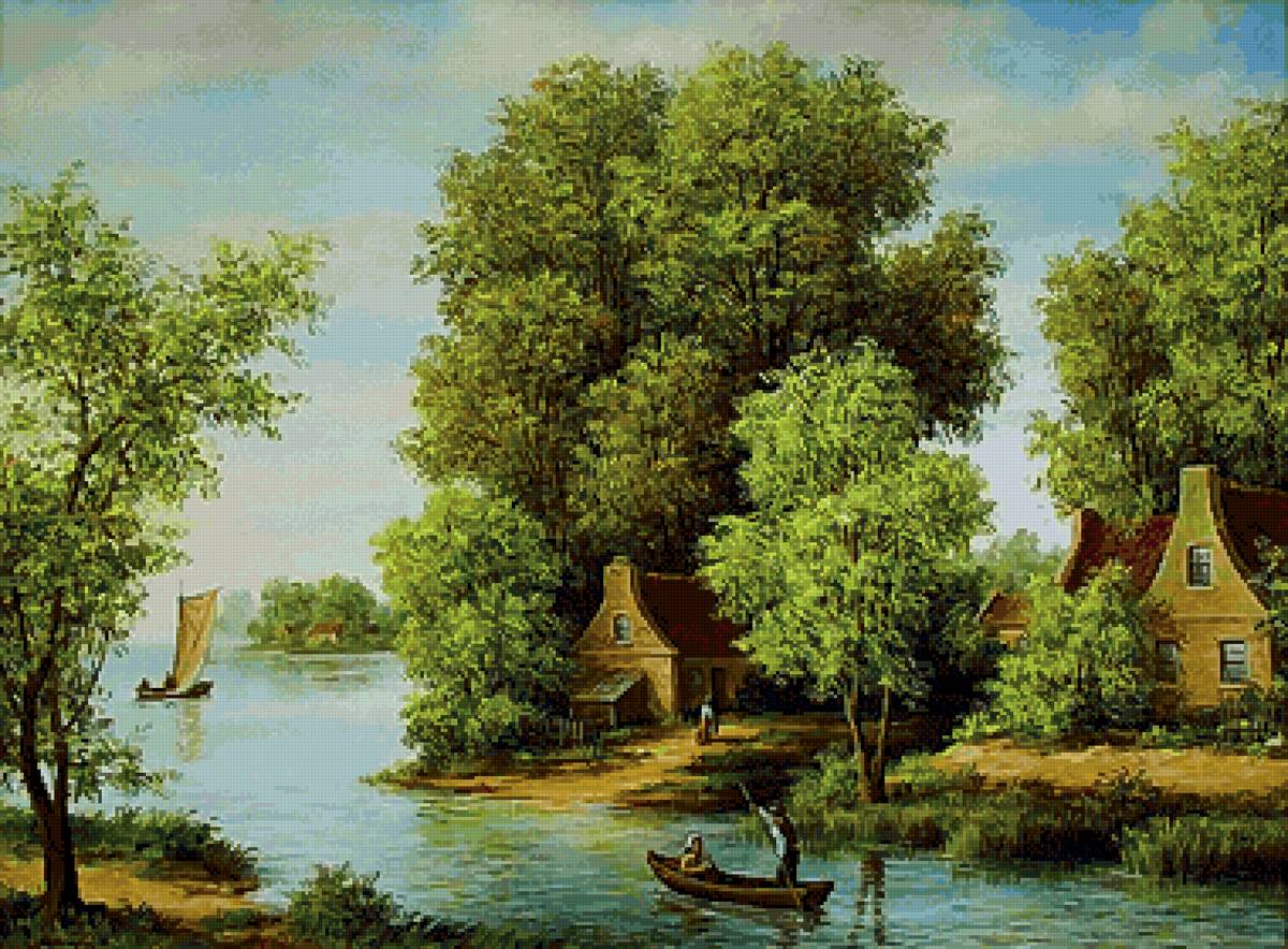 Деревушка - природа, деревня, пейзаж - предпросмотр