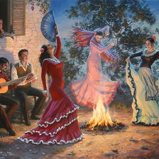 Схема вышивки «Фламенко»