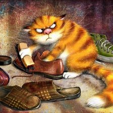 Схема вышивки «Кот - чистюля»