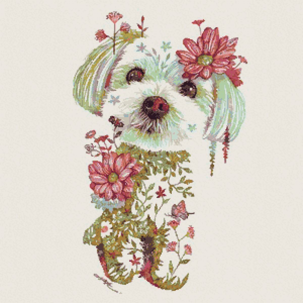 Animals Watercolor Flower Arrangements - животные, цветы, акварель - предпросмотр