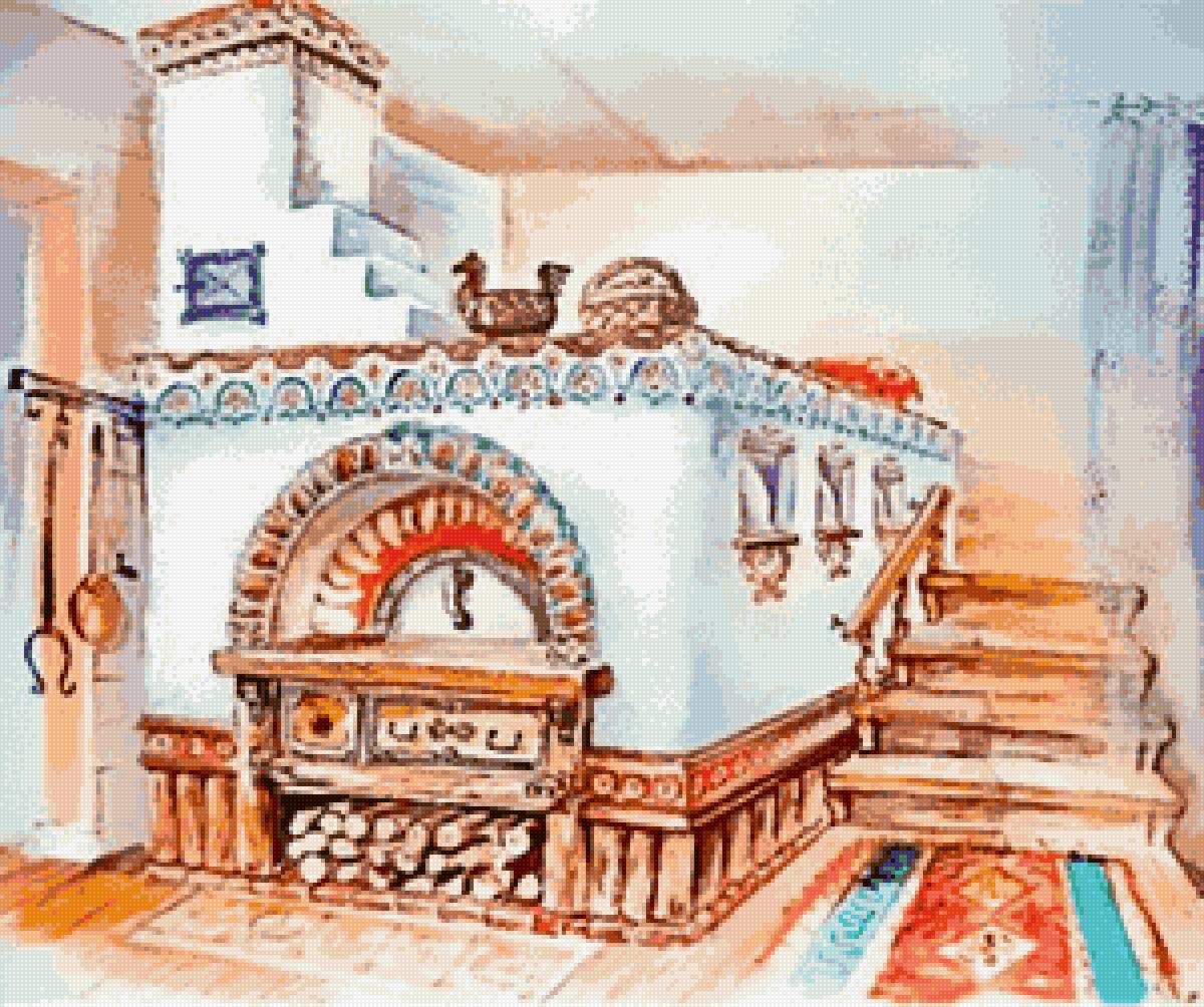 Русская печь - изба, деревня, интерьер, русская печь - предпросмотр