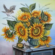 Схема вышивки «Подсолнухи»