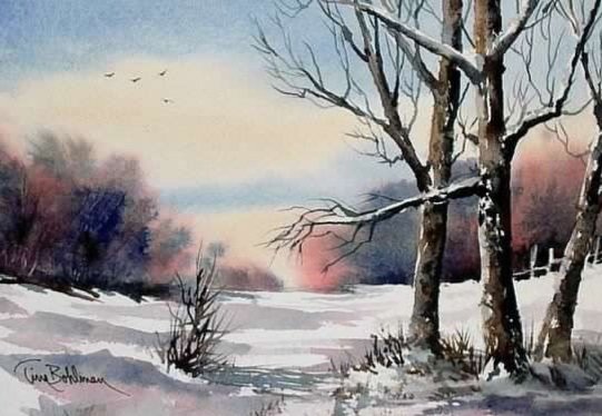 Zima suton - priroda, zima - оригинал