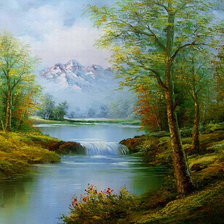 Схема вышивки «Пейзаж»