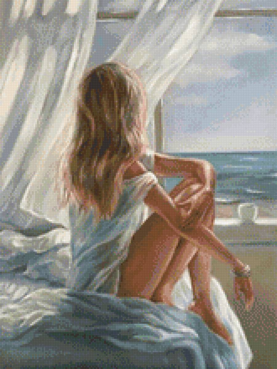 Девушка у окна - предпросмотр