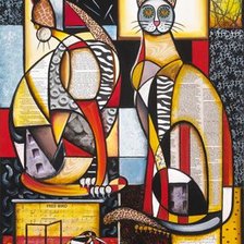 Схема вышивки «коты»