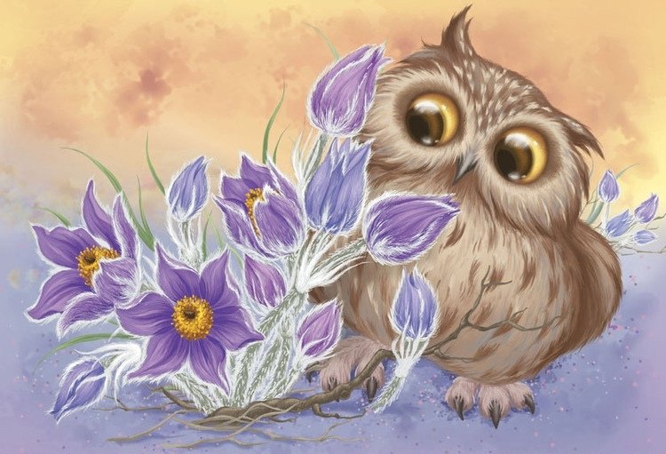 Филин. - филин, птицы, пнк - оригинал