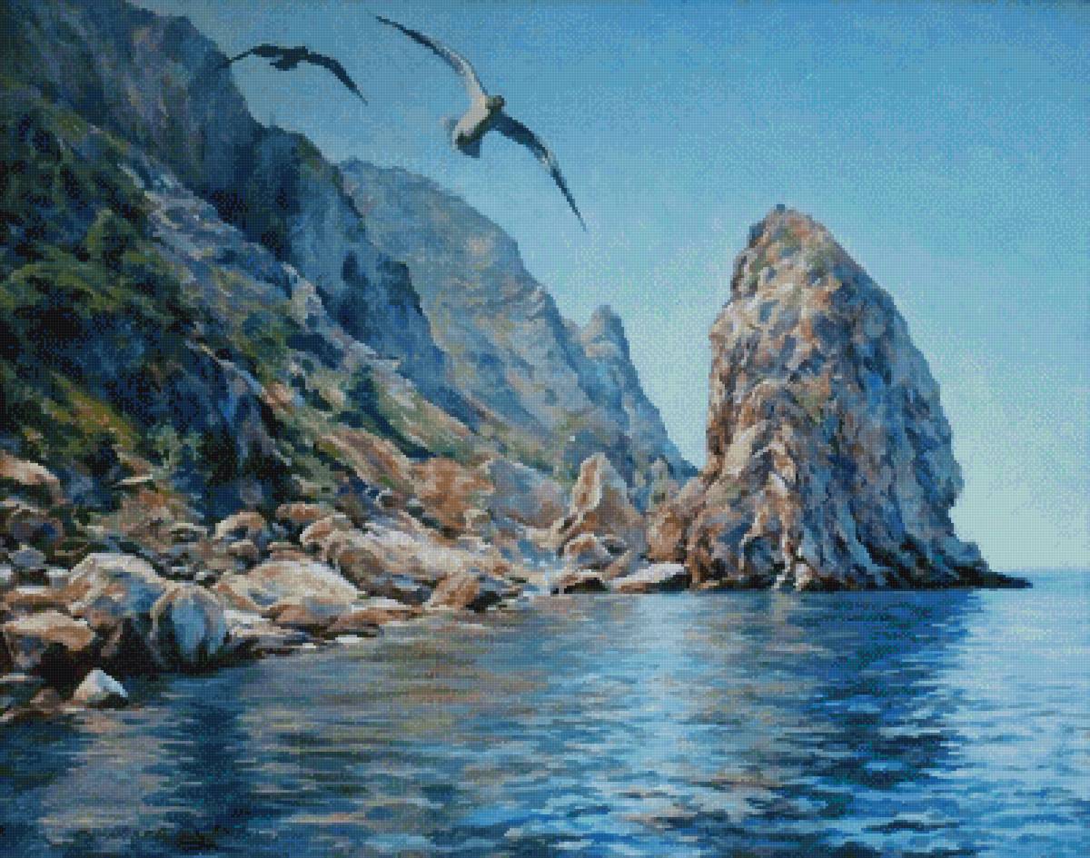 Скалистый берег - скалы, море - предпросмотр