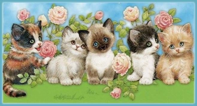 Дружная семейка - котики - оригинал