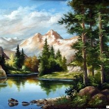 Схема вышивки «Горы»