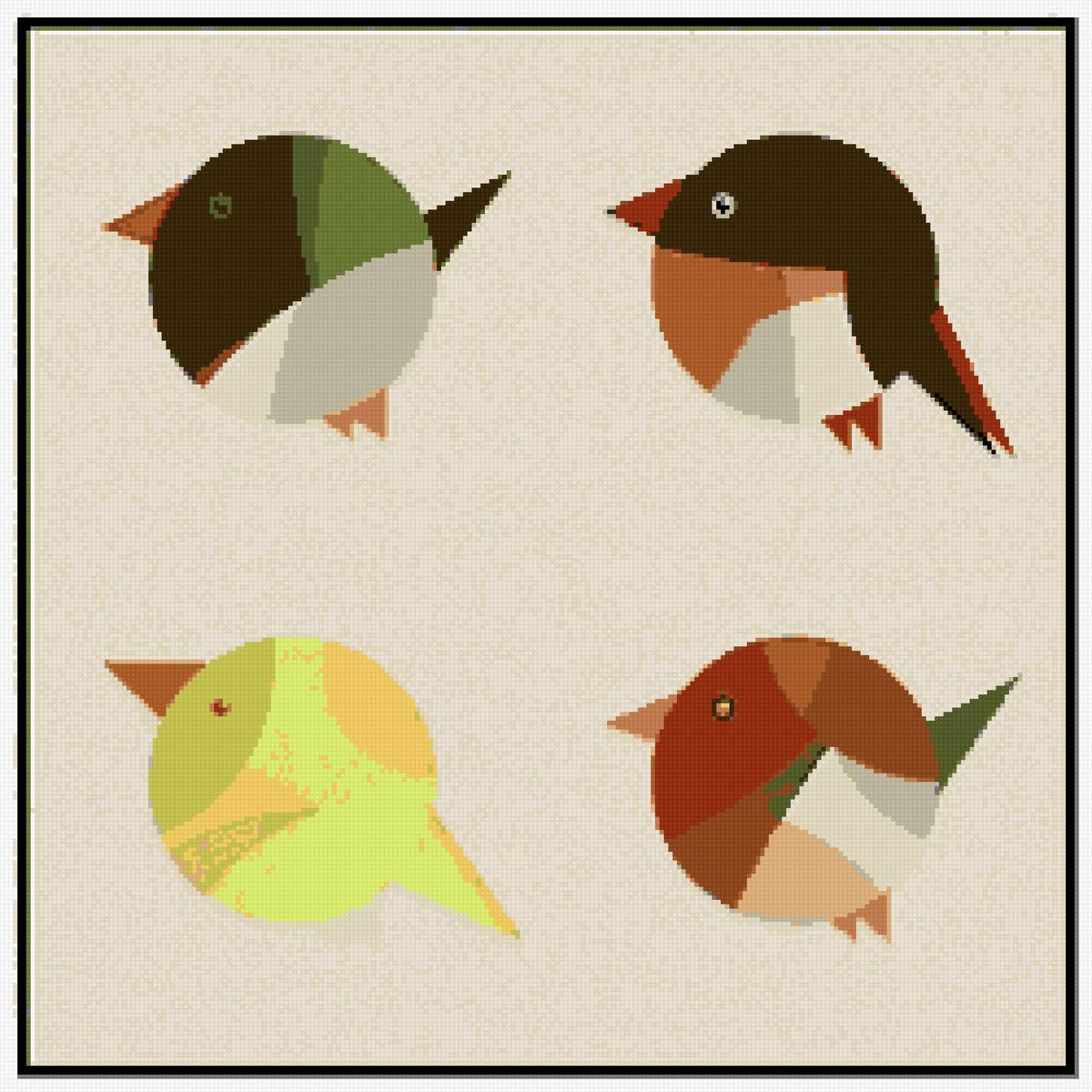 Птицы - дизайн, геометрия, птицы - предпросмотр