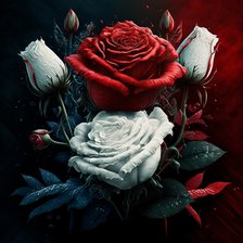 Схема вышивки «Розы морозные.»