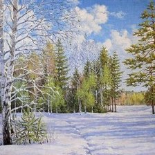 Схема вышивки «зимний лес»