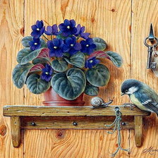 Схема вышивки «Фиалки»